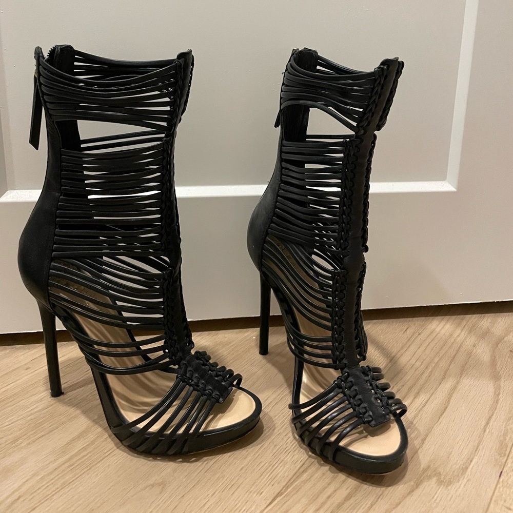 Elegant Black Strappy Heels